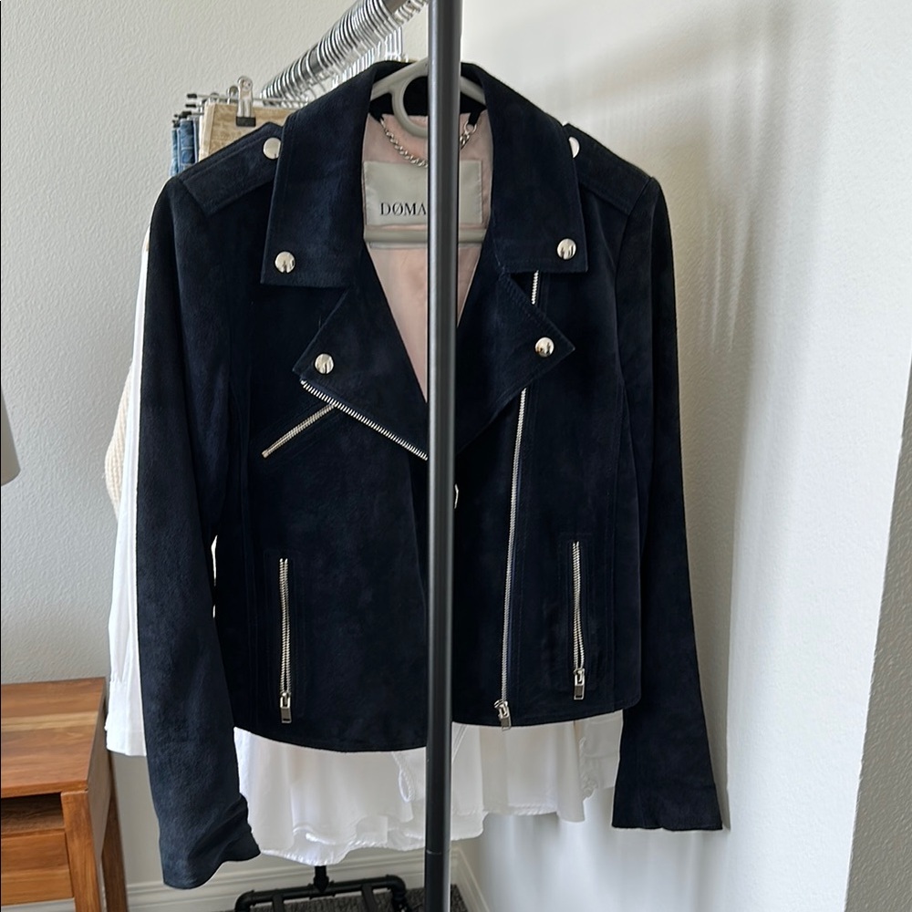 Doma Navy Suede Jacket